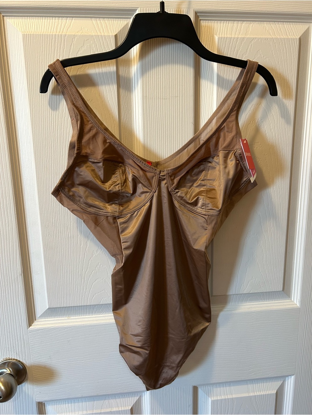 SPANX 1X Thong Brown Full-Coverage Shaping Bodysuit NWT